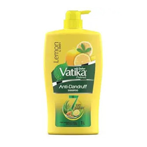 Dabur Vatika Lemon Anti-Dandruff Shampoo - 1L | Reduces Dandruff from 1st wash | Moisturises Scalp | Provides Gentle Cleansing, Conditioning & Nourishment to Hair