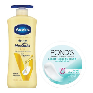 Vaseline + Ponds Deep Moisture Serum In Lotion + Light Moisturiser  (800 ml)