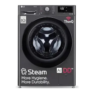 LG 9 Kg 5 Star Wi-Fi Inverter AI Direct Drive Fully-Automatic Front Load Washing Machine with In-Built Heater (FHP1209Z5M, 6 Motion DD & Steam for Hygiene Wash, Middle Black) [Apply ₹2000 Off Coupon + ₹8770 Off with  ICICI CC 12Mon No Cost EMI]