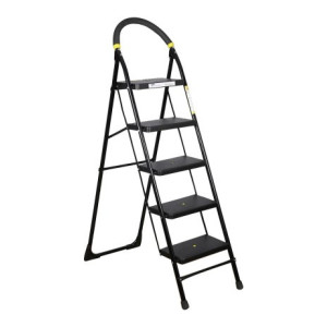 Asian Paints TruCare 5 Steps|Black color|5 Year Warranty|Home Ladder|Anti-Skid, Foldable Steel Ladder  (With Platform, Hand Rail)