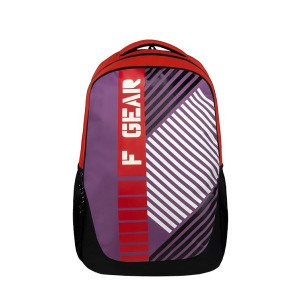 F Gear Squad Laptop Casual College Bag 27L Red Grape Backpack