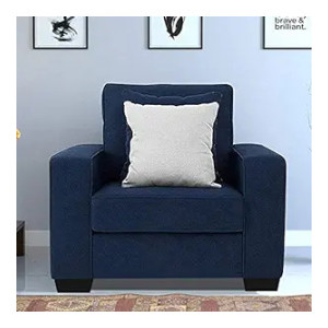 FURNY Apollo Fabric 1 Seater Sofa (Blue)