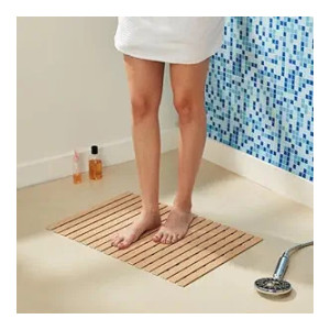 Amazon Brand - Solimo Non Slip-Plastic Shower Mat | Rubber Base | Anti-Skid Bath Mat | 43 cms x 65 cms (Beige)