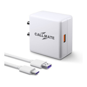 Callmate 25 W 5 A Mobile Charger with Detachable Cable  (White, Cable Included)