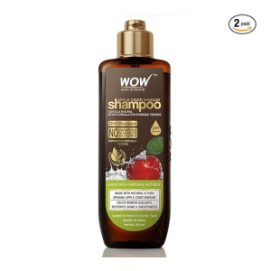 WOW Skin Science Apple Cider Vinegar Shampoo with DHT Blockers | Natural Ingredients | No Sulphate No Paraben | PH Balanced | 200ml | Pack of 2