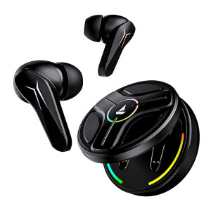 boAt Immortal 141 TWS Gaming in Ear Earbuds with Enx Tech,Up to 40 Hrs Playtime,Signature Sound,Beast Mode,Ipx4 Resistance,Iwp Tech,RBG Lights,&USB Type-C Port(Black Sabre)