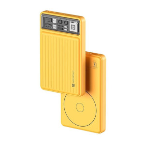 Portronics Luxcell Wireless Mini 10k 10000mAh 15W Magnetic Wireless Fast Charging Smallest Power Bank with 22.5 Wired Output Compatible with iPhone 12 & Above & Other QI Enabled Devices(Yellow)