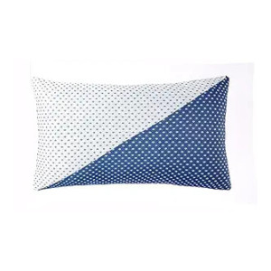 Amazon Brand - Solimo Premium Bed Pillow, Diagonal Blue and White, 17 x 27 Inch, Microfiber
