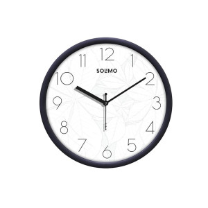 Amazon Brand - Solimo 11-inch Classic & Modern and Stylish Silent Movement Wall Clock - Black