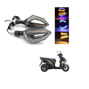 KOZDIKO 4 Pcs D Shaped Bike 9 LED Turn Signal Lights Blinker Front & Rear Side Indicator Light For Yamaha Ray ZR
