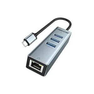 Lemorele USB C Hub - USB C Adapter, Aluminium USB C Hub with 10/100 Mbps Ethernet, 1 USB 3.0, 2 USB 2.0, USB C Adapter for MacBook Air/Pro M1, iPad M1, Windows, Chromebook, Lenovo, HP, Dell