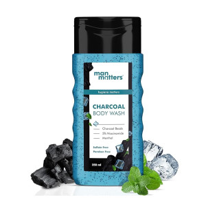 Man Matters 3 in 1 Action Charcoal & Menthol Body Wash | With Menthol, 5% Niacinamide & Activated Charcoal Beads | For Instant Cooling, Odor Protection & Improves Skin texture | 250ml