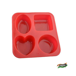 LEAWALL Silicone Circle, Square, Oval and Heart Shape Soap Cake Making Mould, Multicolor
