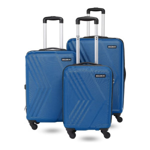 KILLER Hard Body Set of 3 Luggage 4 Wheels - Arrow- Combo Set (28"+24"+20") - Blue