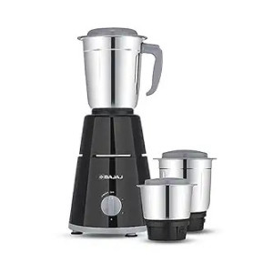 Bajaj GX-1 Mixer Grinder 500W|Superior Mixie For Kitchen|2-in-1 for Dry Grinding| Blade Function With Titan Motor|3 Stainless Steel Mixer Jars|1 Year Product Warranty By Bajaj|Black
