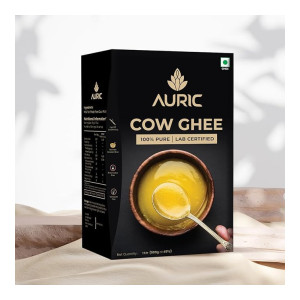 Auric Lab Certified Cow Ghee 1L | 100% Pure and Natural | Desi Ghee | Highly Nutritious | Helps Keep Your Heart Healthy | Boost Immunity & Energy