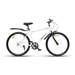 VECTOR 91 Freedom FX 26T White Single Speed Hybrid Cycle, 18 Inches Steel Frame for Men, Rigid