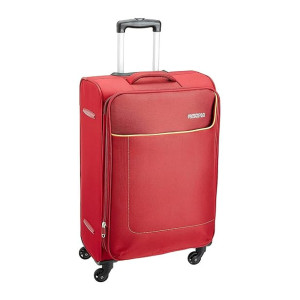 American Tourister Jamaica 58 Cms Small Cabin Polyester Soft Sided 4 Wheeler Spinner Wheels Carry-On Luggage (Wine Red)