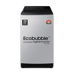 Samsung 8 kg, 5 star, Eco Bubble Tech, Digital Inverter Motor, Soft Closing Door, Fully-Automatic Top Load Washing Machine (WA80BG4441BGTL, Light Gray, Awarded as Washing Machine Brand of the year) [coupon]