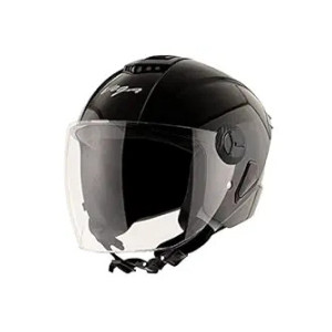 Vega Aster Dx Open Face Helmet Black, Size:L(59-60 Cm) - Motorcycling