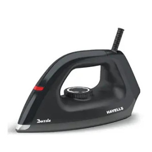 Havells Plastic Dazzle 1100W Dry Iron Press German Technology Non Sick Coated Sole Plate & 2 Yrs Warranty (Black), 1100 Watts [coupon]]