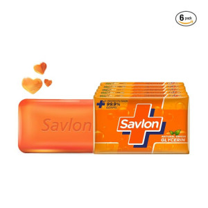 Savlon Moisturizing Glycerin Soap Bar With Germ Protection, 625g (125g - Combo Pack of 5), Soap for Women & Men, For All Skin Types