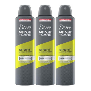 DOVE Men+Care Sport Active + Fresh Dry Spray Antiperspirant Deodorant (Pack of 3) Deodorant Spray - For Men  (750 ml, Pack of 3)