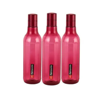 CELLO Aqua Sparkle | 100% food grade | Leak proof and Break proof | Perfect for staying hydrated at the school,college and work Water Bottle | 1000ml, Set of 3 | Pink