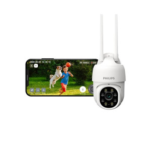 PHILIPS Outdoor Weather Proof IP65 WiFi Security CCTV Camera | PTZ | Colour Night Vision | 2 Way Talk | AES-128bit Encryption | 2 Year Brand Warranty | HSP 3800 (Coupon)