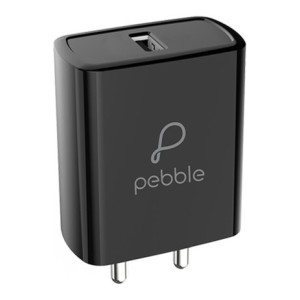 Pebble 18 W 3.1 A Mobile Charger with Detachable Cable  (Black, Cable Included)