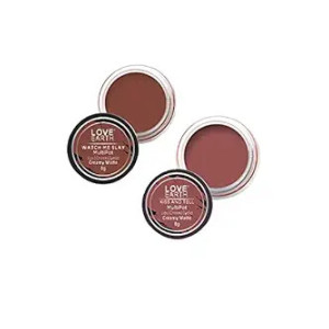 Love Earth Lip Tint & Cheek Tint Multipot Combo (Mauvish Pink & Caramel Brown) with Richness of Jojoba Oil and Vitamin E for Lips, Eyelids and Cheeks