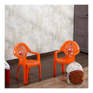 Cello New Tulip Comfortable Kids Chair with Backrest for Study Chair|Play|Dining Room|Bedroom|Kids Room|Living Room|Indoor-Outdoor|Dust Free|100% Polypropylene Stackable Chairs, Orange [coupon]