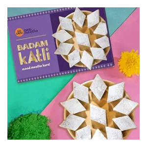 GO DESi Badam Katli 200 grams, Indian Sweets Gift Pack, DESi Meetha, Sweets Indian Mithai, Almond