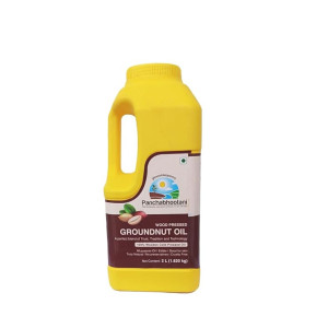 Panchabhootani Groundnut Oil-2L | Cold Pressed Oil,WoodPressed Oil, Pure & Natural Oil, All purpose Edible Oil, No Preservatives, Good for skin & Hair, Peanut Oil, Purest essence, Cruelty-free (Coupon)