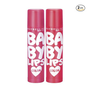 Maybelline New York Lip Balm, With SPF, Moisturises and Protects from the Sun, Baby Lips Cherry Crush & Baby Lips Berry Crush, Red (Pack of 2), 8g