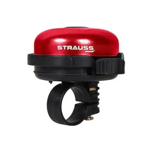 Strauss Bicycle Bell | Ultra-Loud Cycle Horn for Safety | Lightweight Anti-Rust Cycle Bell with Easy Flip Mechanism | Durable Quality Bell for Bikes | Cycling Accessories, (Red)