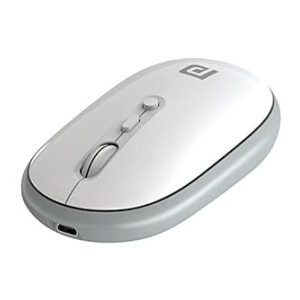 Portronics Toad II Bluetooth Mouse, with Bluetooth 5.0 & 2.4 Ghz Dual Wireless Connectivity, Rechargeable Battery, Adjustable DPI up to 1600 Compatible with Laptop, MacBook, PC (Grey)