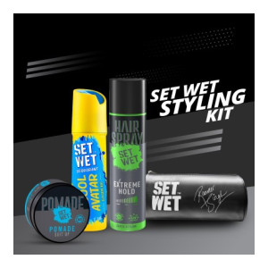SET WET Men's Styling Kit Deodorant Spray - For Men  (410 ml, Pack of 4)