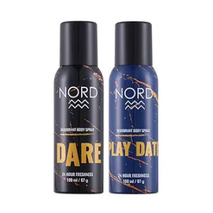 NORD Deodorant Body Spray For Men - Dare and Play Date 100 ml each (Pack of 2), Gift sets, Deodorant combo sets