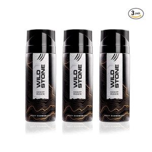 Wild Stone Night Rider Deodorants Body Spray for Men, Long Lasting Deo, Pack of 3 (150ml each)