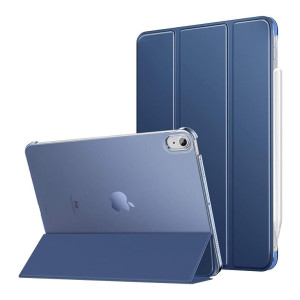 ProElite Smart Flip Case Cover for Apple iPad Air 5th/4th Generation 10.9 inch, Translucent Back, Dark Blue