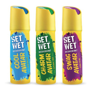 SET WET Cool, Charm and Swag Avatar Deodorant Spray - For Men  (450 ml, Pack of 3)