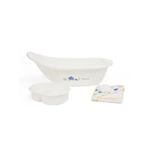 Mothercare Sleepy Safari Designed Bath Set for Babies, Cream