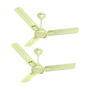 Havells Glaze 1200mm 1 Star Energy Saving Ceiling Fan (Pearl Ivory Gold, Pack of 2)