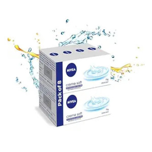 NIVEA Soap, Creme Soft, For Hands And Body,75 g (Pack of 8)