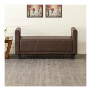 Home Centre Helios Celio Faux Leather 2-Seater Sofa - Brown