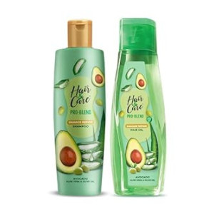 Hair & Care Pro Blend Damage Repair Hair Shampoo+Oil Combo (300ml+300ml) with Avocado, Aloe Vera and Olive Oil