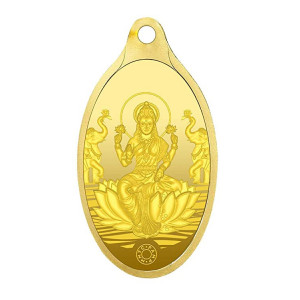 (Lower than Market price) Muthoot Gold Bullion Corporation Metal 24 kt (999.9) Goddess Lakshmi Gold Pendant For Girls - 2 gm with 10% Off on Axis/IndusInd  Cards