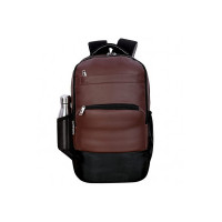 Medium 30 L Laptop Backpack Anti Theft Faux Leather (Brown) [Apply 5% coupon]