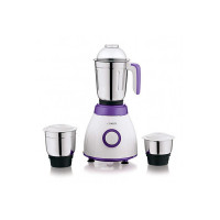 Croma 500W Mixer Grinder with 3 Stainless Steel Leak-proof Jars, 3 speed & Pulse function, 2 years warranty (CRAK4184, White & Purple)